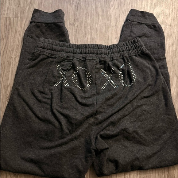 XOXO Pants - XOXO Black Sweatpants with Rhinestone Logo